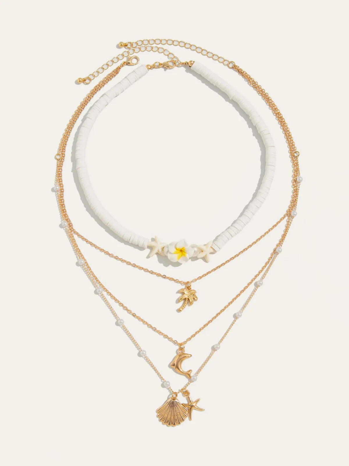 Alloy Blend Beach Style Multi-Layer Necklace sold by COMMENSE