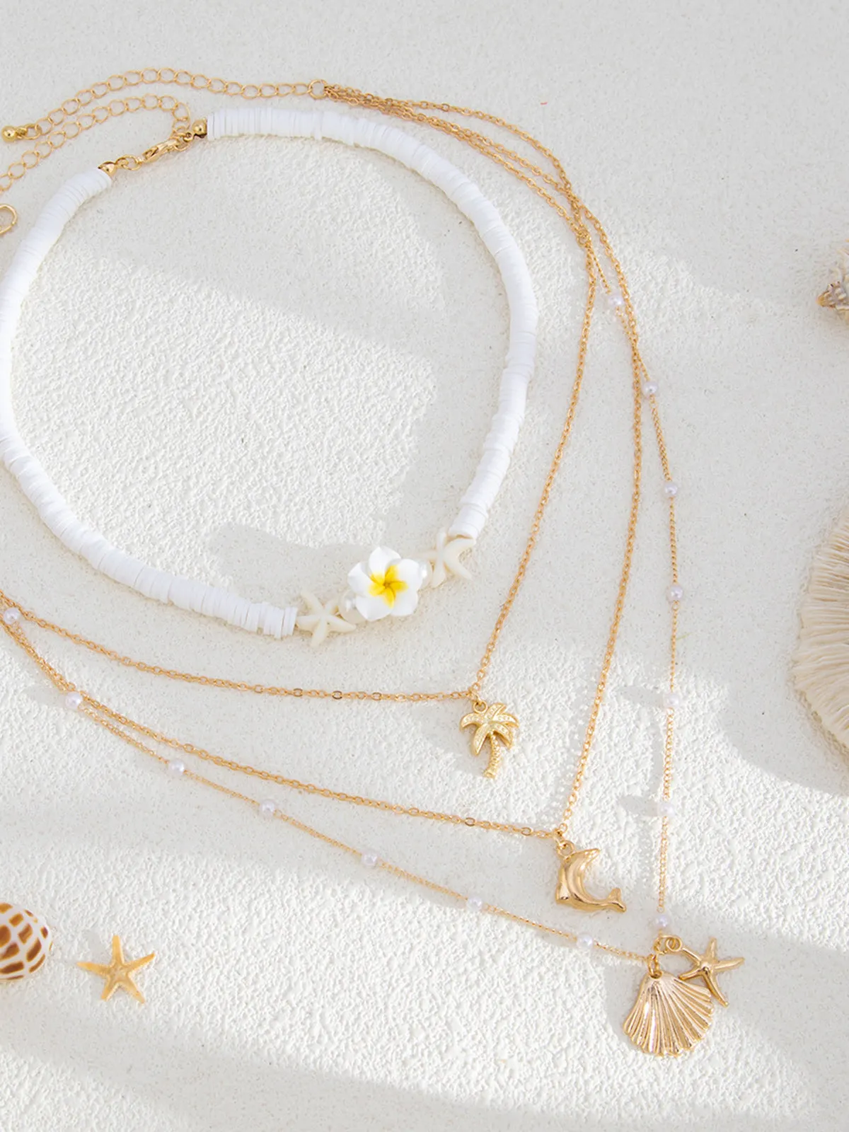 Alloy Blend Beach Style Multi-Layer Necklace sold by COMMENSE product image thumbnail 2