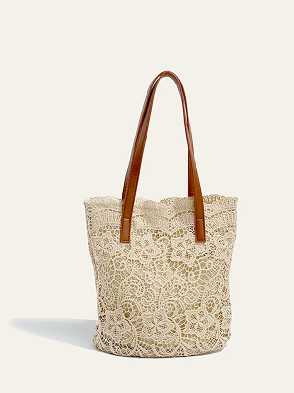 Lace Embellished Tote Bag sold by COMMENSE