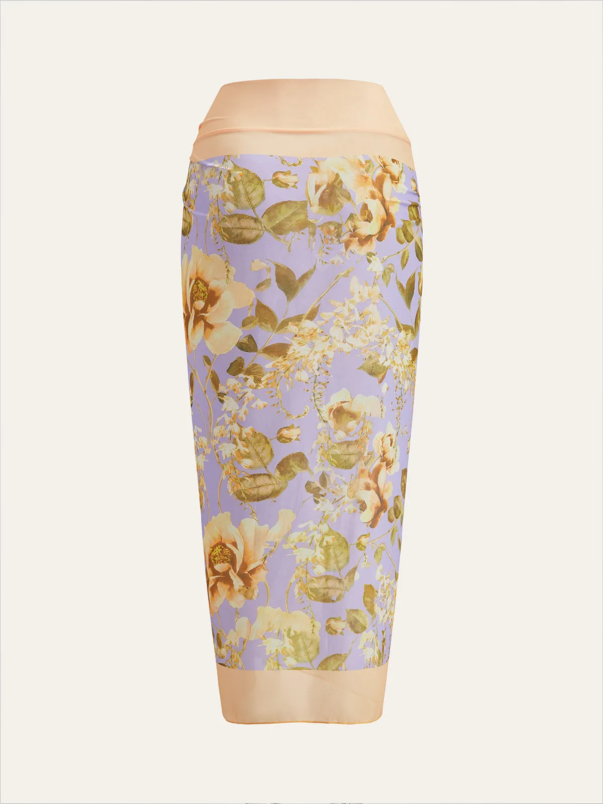 Floral Print Panel Tie-Waist Mesh Cover-Up sold by COMMENSE product image thumbnail 2