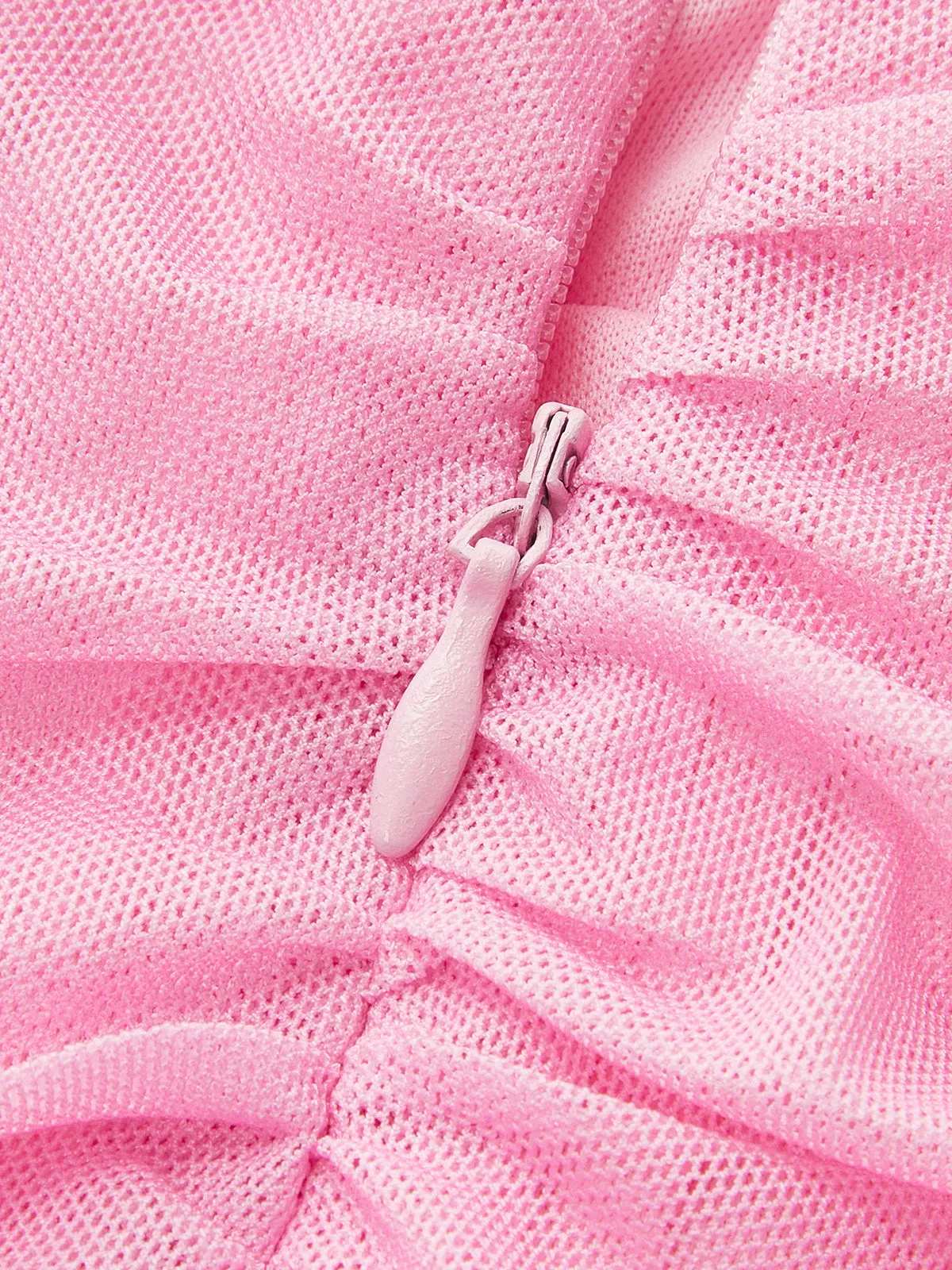 Color Block Gradient Strapless Ruched Mesh Split Dress sold by COMMENSE product image thumbnail 3