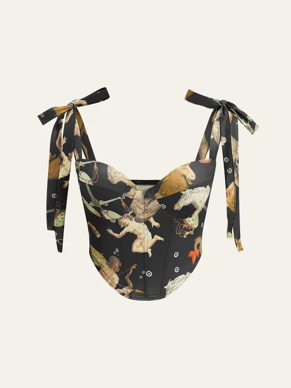 Sweetheart Neck Bow Knotted Strap Corset sold by COMMENSE