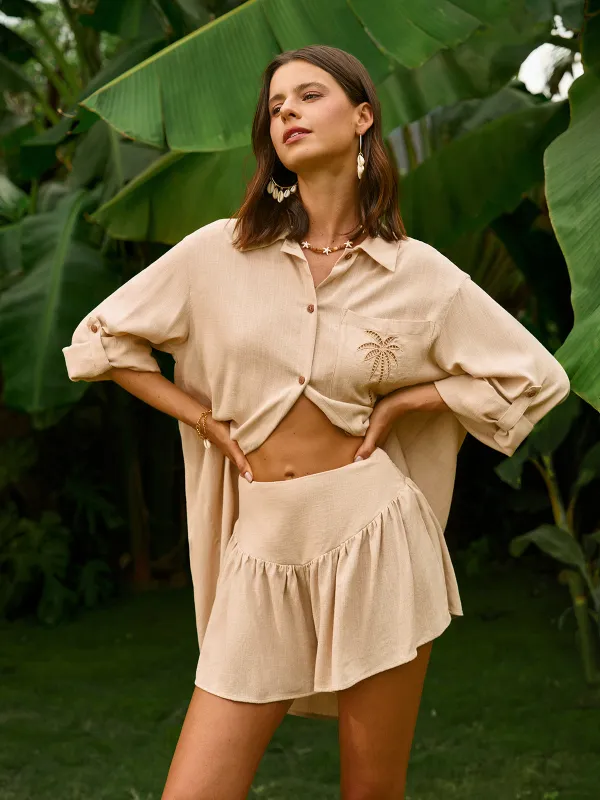 Embroidered Detail Shorts Set sold by COMMENSE