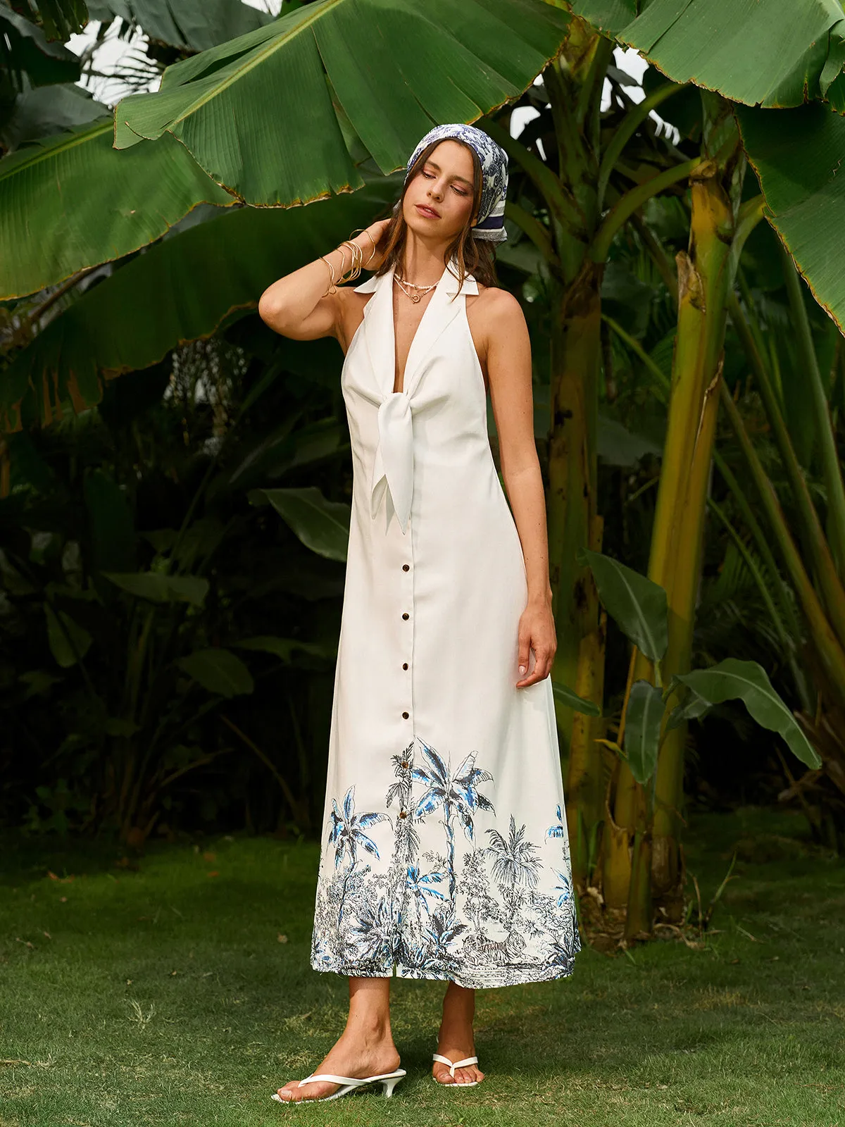 Boho Tie-Front Backless Dress sold by COMMENSE product image thumbnail 3