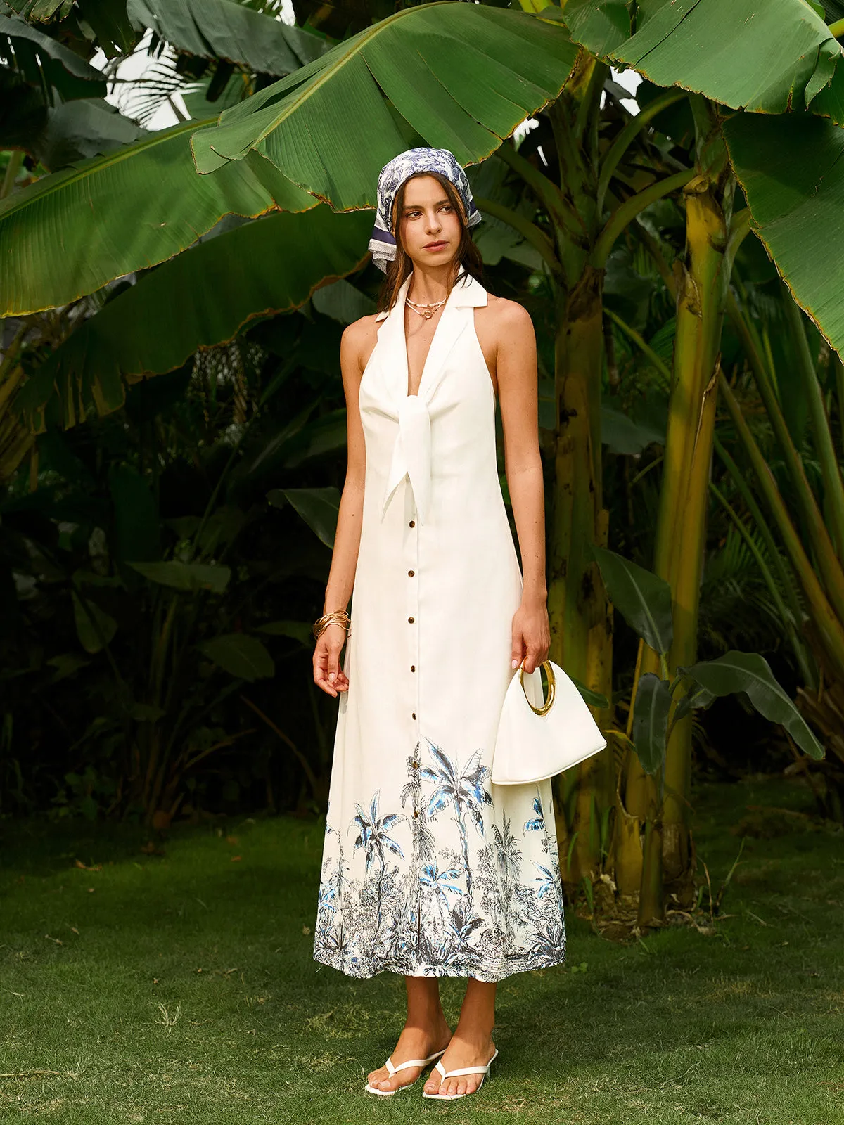 Boho Tie-Front Backless Dress sold by COMMENSE product image thumbnail 2