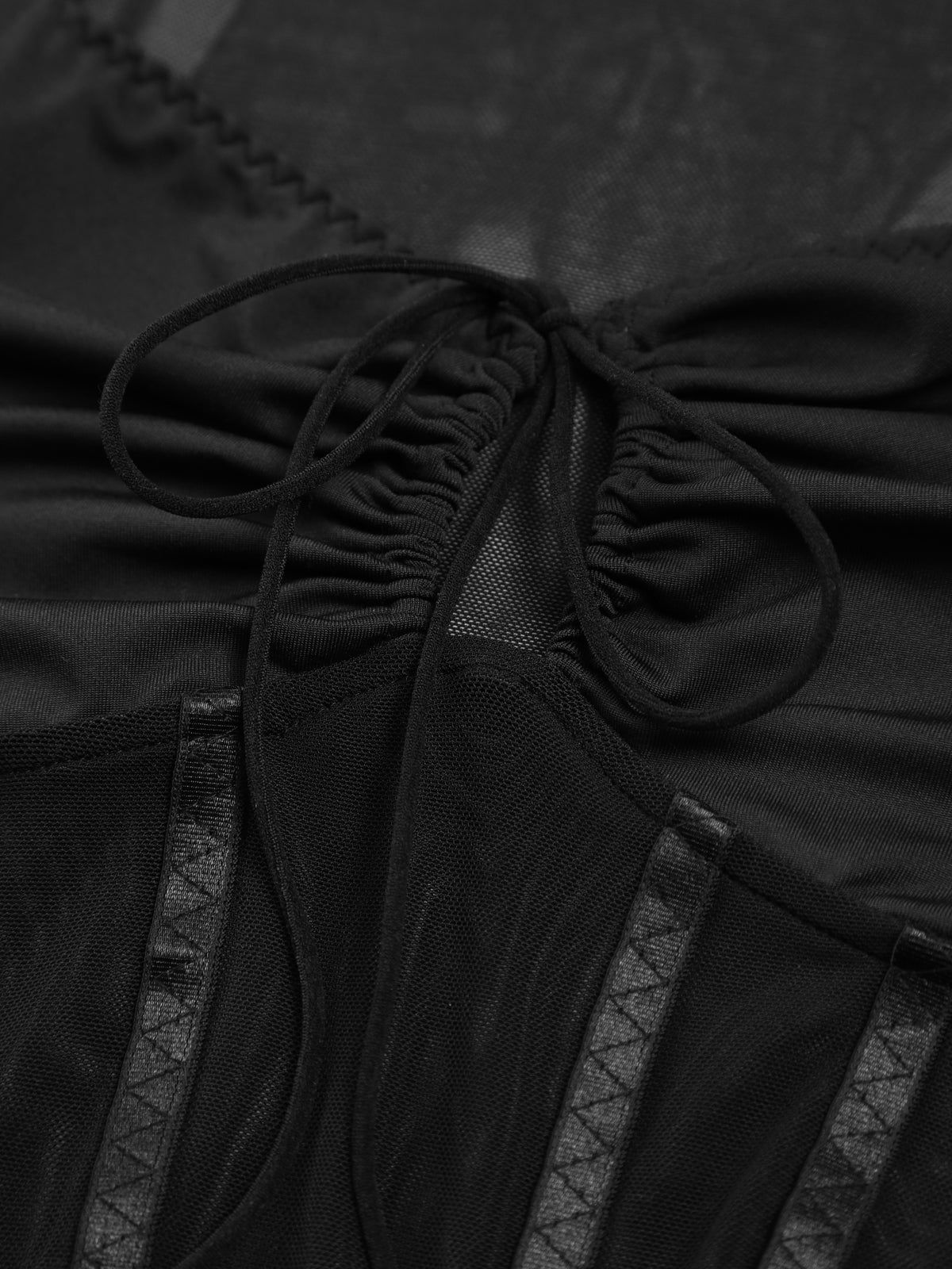 Knot Front Bustier Mesh Bodysuit sold by COMMENSE product image thumbnail 4