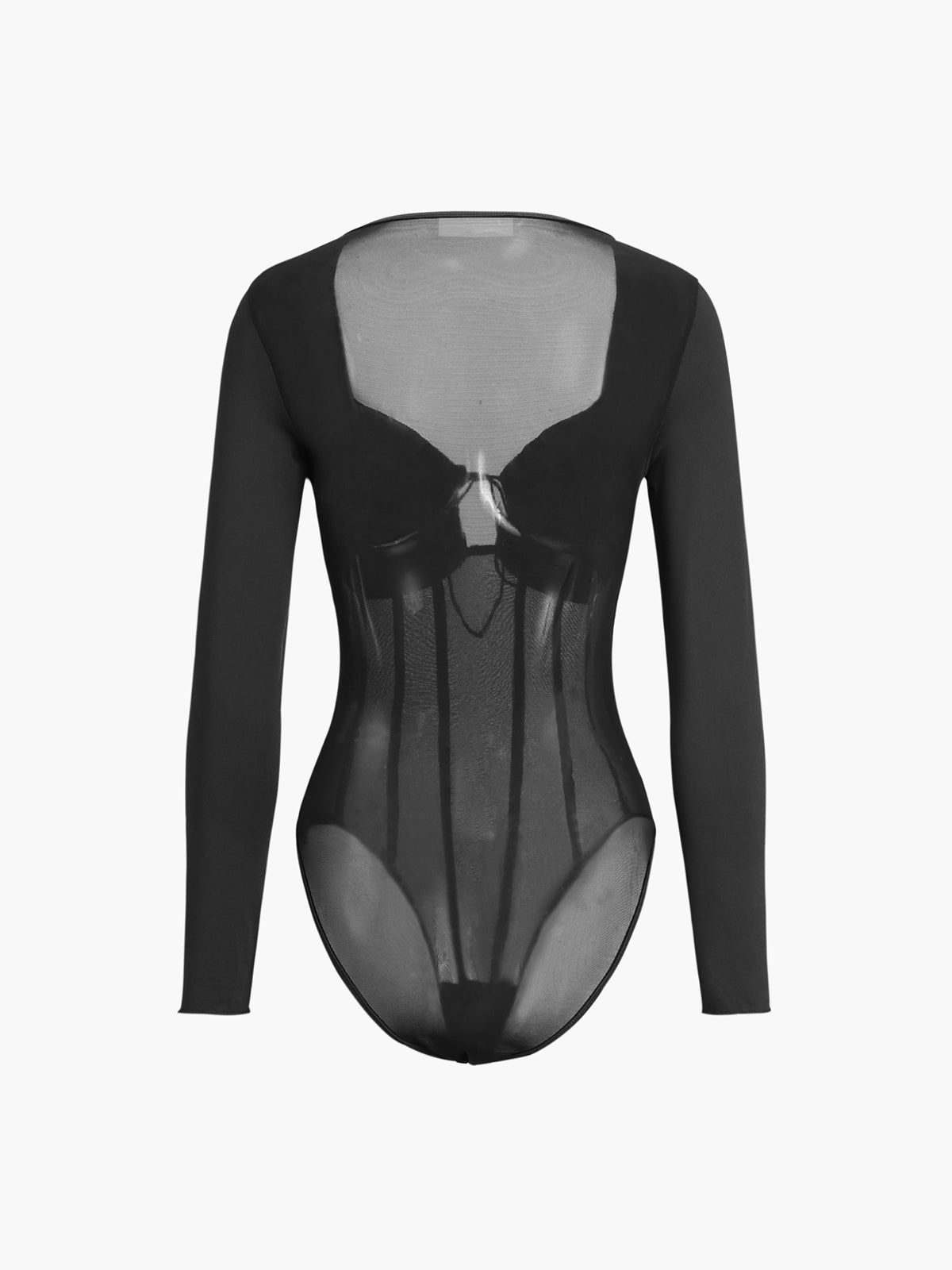 Knot Front Bustier Mesh Bodysuit sold by COMMENSE product image thumbnail 2