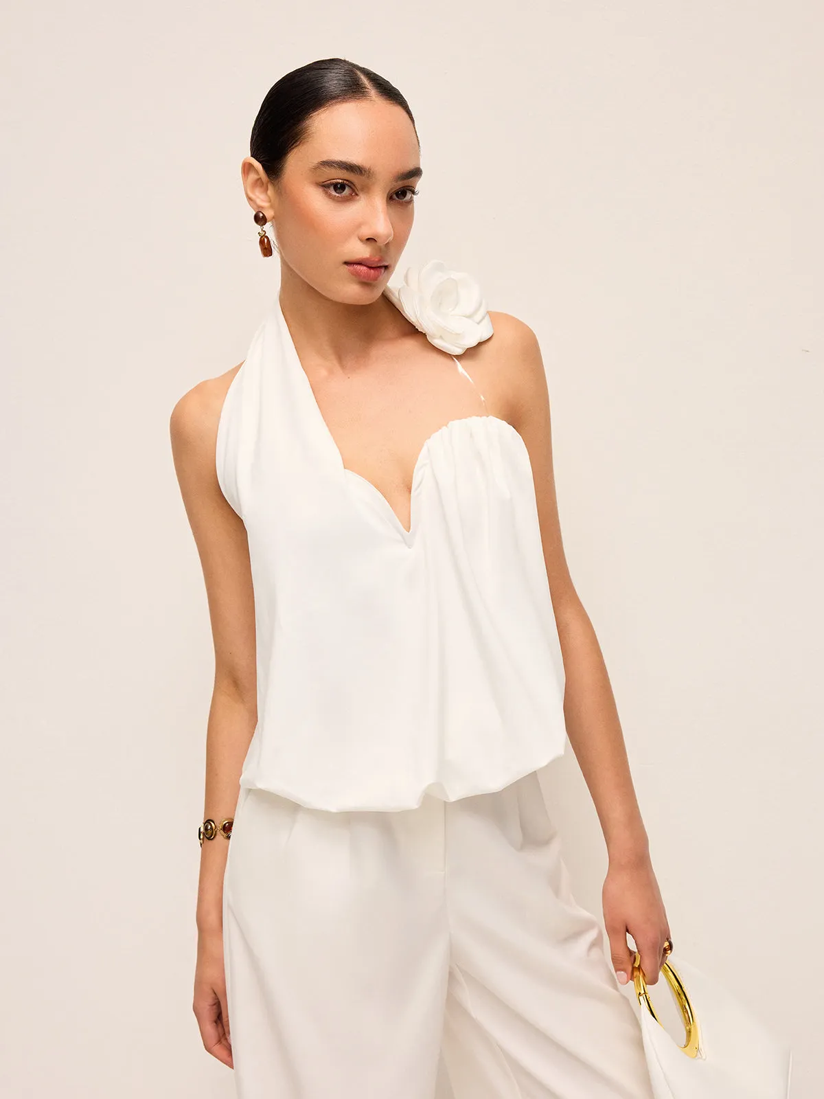 3D Floral Embellished Halter Top sold by COMMENSE product image thumbnail 4