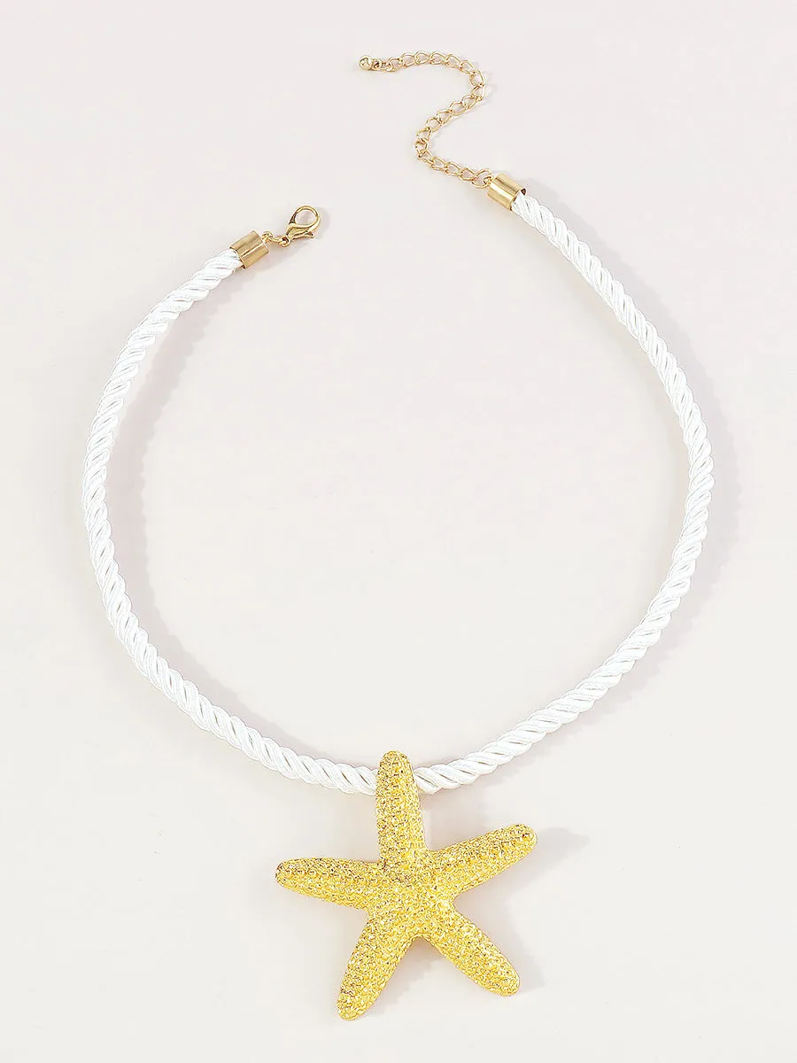 Golden Starfish Rope Necklace sold by COMMENSE product image thumbnail 2