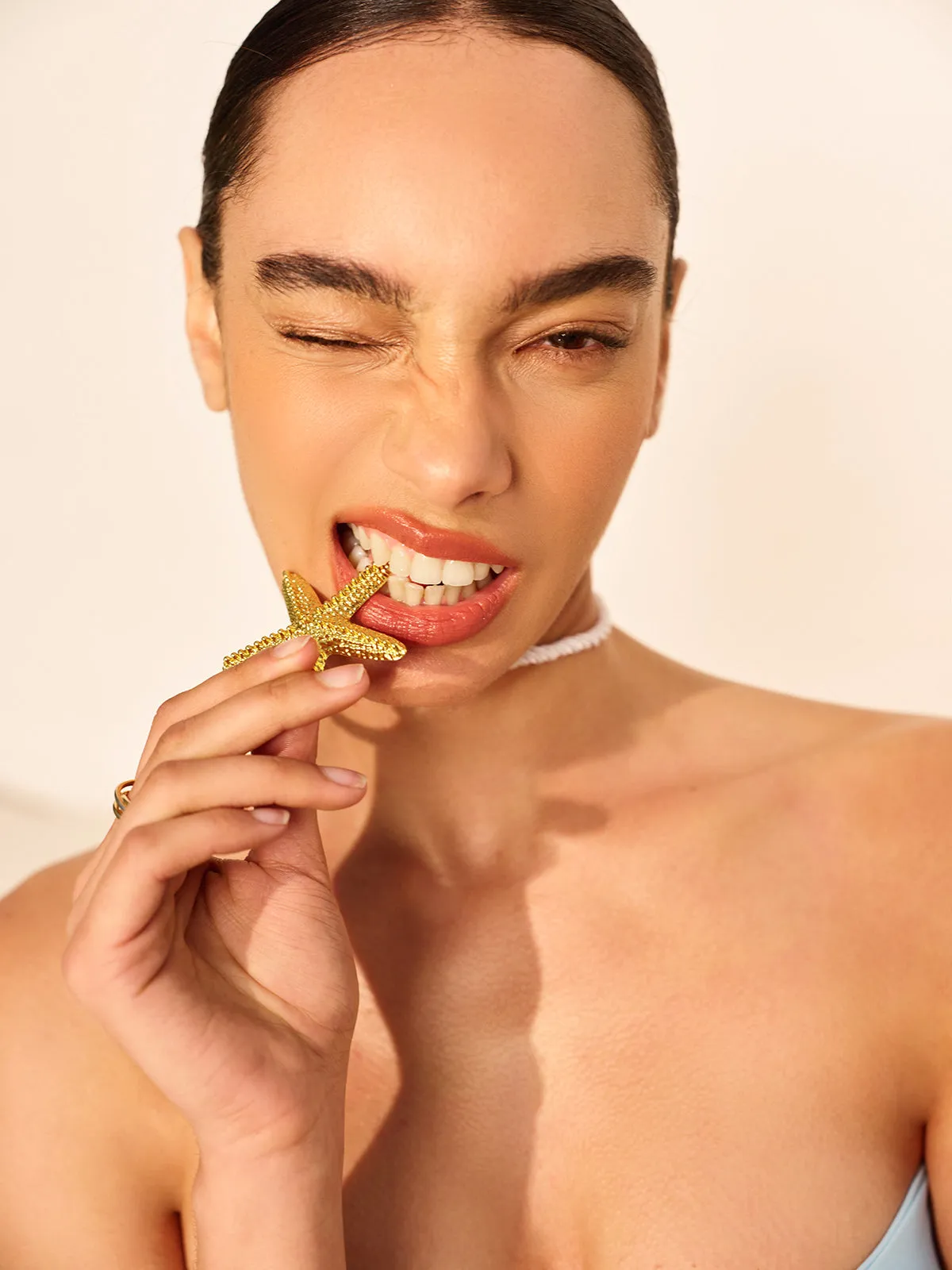 Golden Starfish Rope Necklace sold by COMMENSE product image thumbnail 4