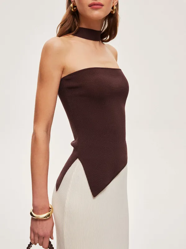 Halter Neck Knit Top sold by COMMENSE