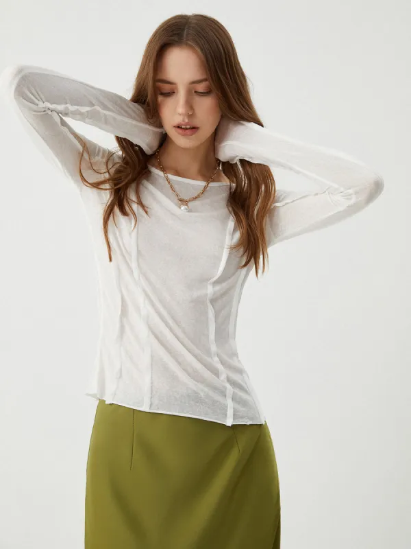 Cotton Pleated Long Sleeve Top sold by COMMENSE
