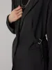 Drawstring Waist Button Blazer sold by COMMENSE