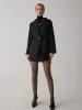 Drawstring Waist Button Blazer sold by COMMENSE