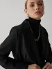 Drawstring Waist Button Blazer sold by COMMENSE