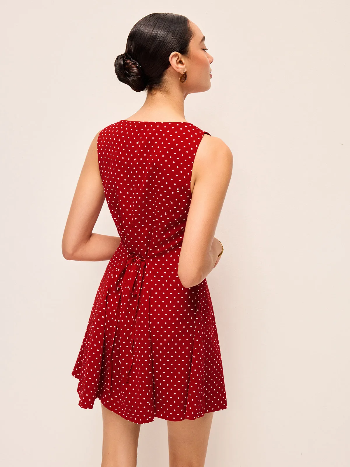 Polka-Dot Sleeveless Tie-Back Dress sold by COMMENSE product image thumbnail 3