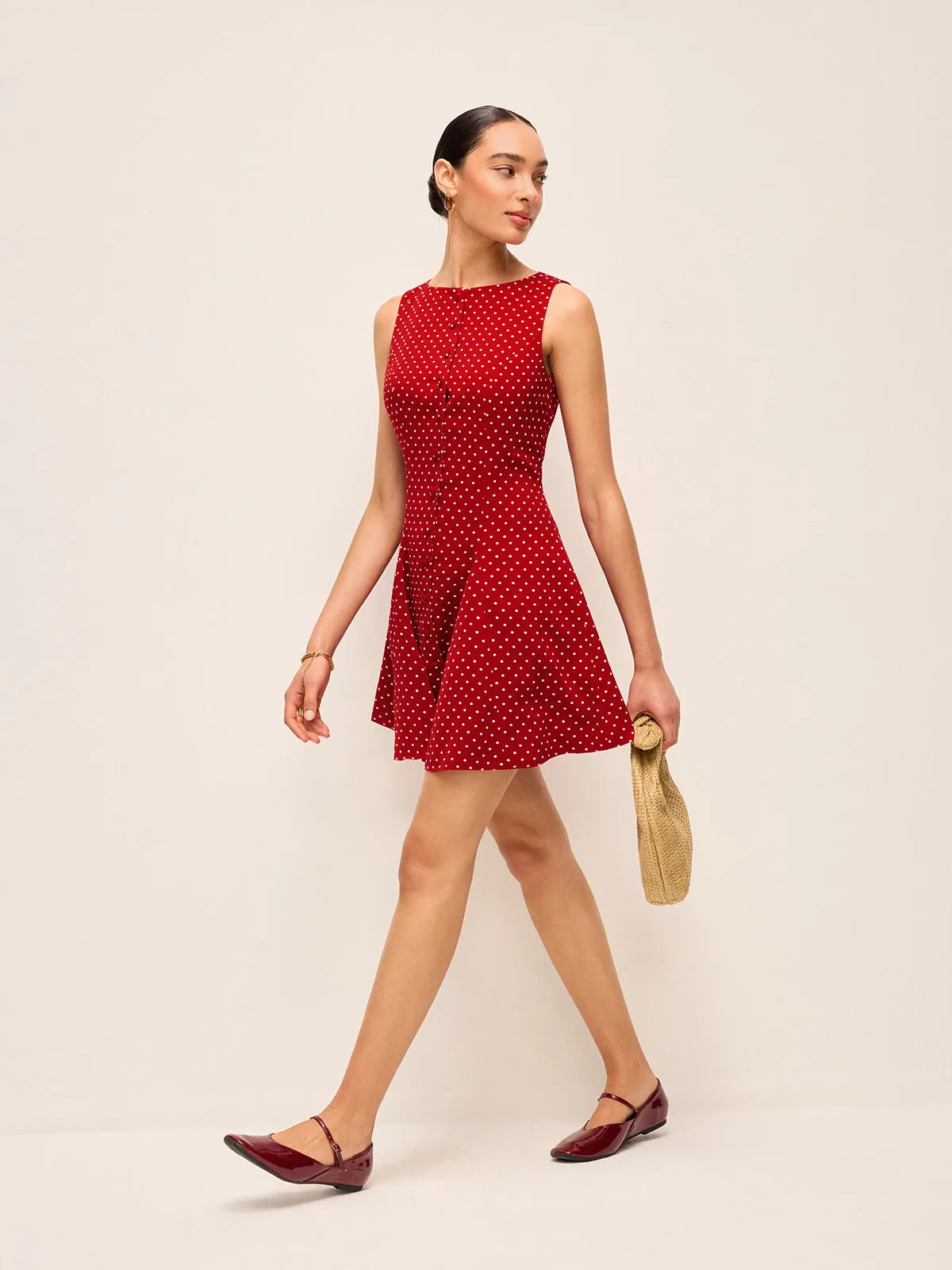 Polka-Dot Sleeveless Tie-Back Dress sold by COMMENSE product image thumbnail 2