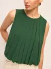 Pleated Cotton & Linen Sleeveless Top sold by COMMENSE