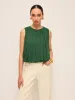 Pleated Cotton & Linen Sleeveless Top sold by COMMENSE