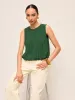 Pleated Cotton & Linen Sleeveless Top sold by COMMENSE