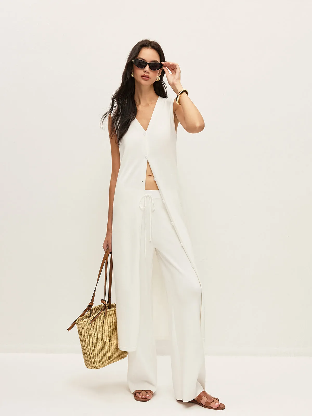 Buttoned Vest Knitted Pants Set sold by COMMENSE product image thumbnail 5