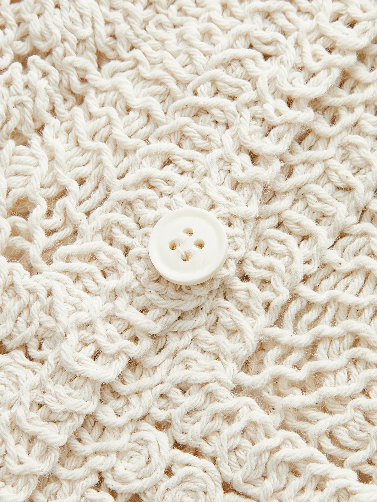 Cotton Crochet Knit Buttoned Top sold by COMMENSE product image thumbnail 2