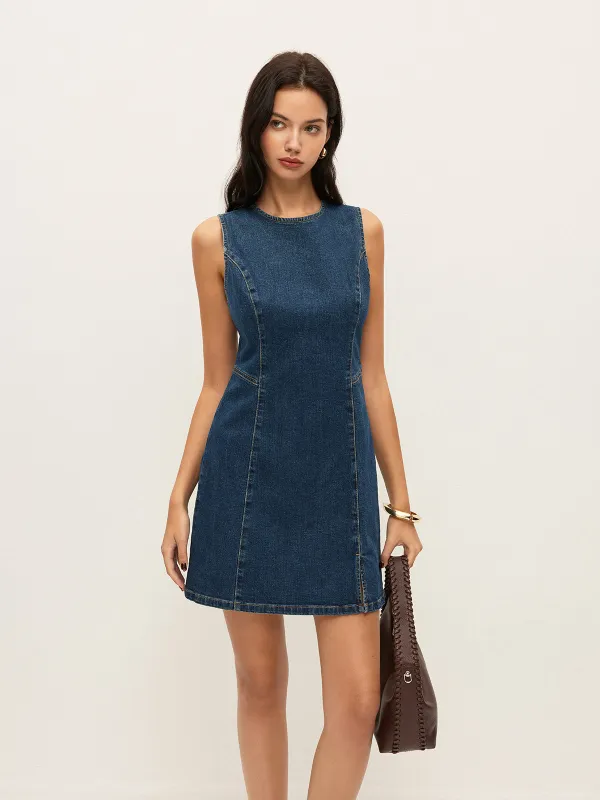 Sleeveless Denim Dress sold by COMMENSE