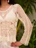 Sheer Cotton Crochet Knit Top sold by COMMENSE