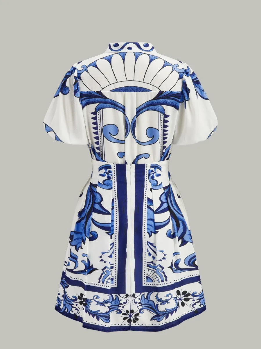 Floral Print Puff Sleeve Skirt Set With Pockets sold by COMMENSE product image thumbnail 4