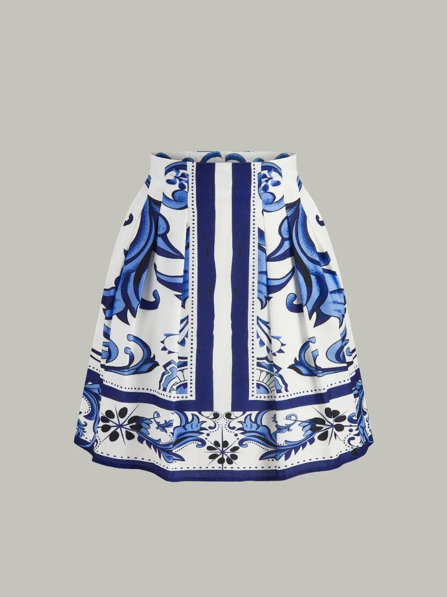 Floral Print Puff Sleeve Skirt Set With Pockets sold by COMMENSE product image thumbnail 3