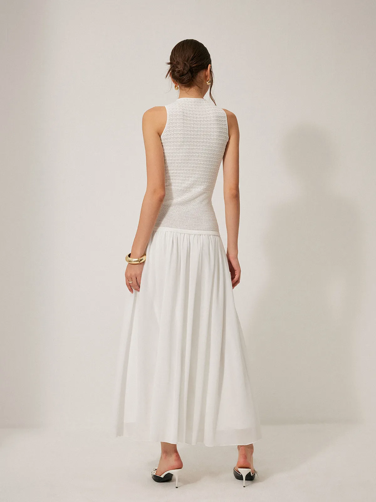 Semi-Sheer Knit Sleeveless Dress sold by COMMENSE product image thumbnail 4