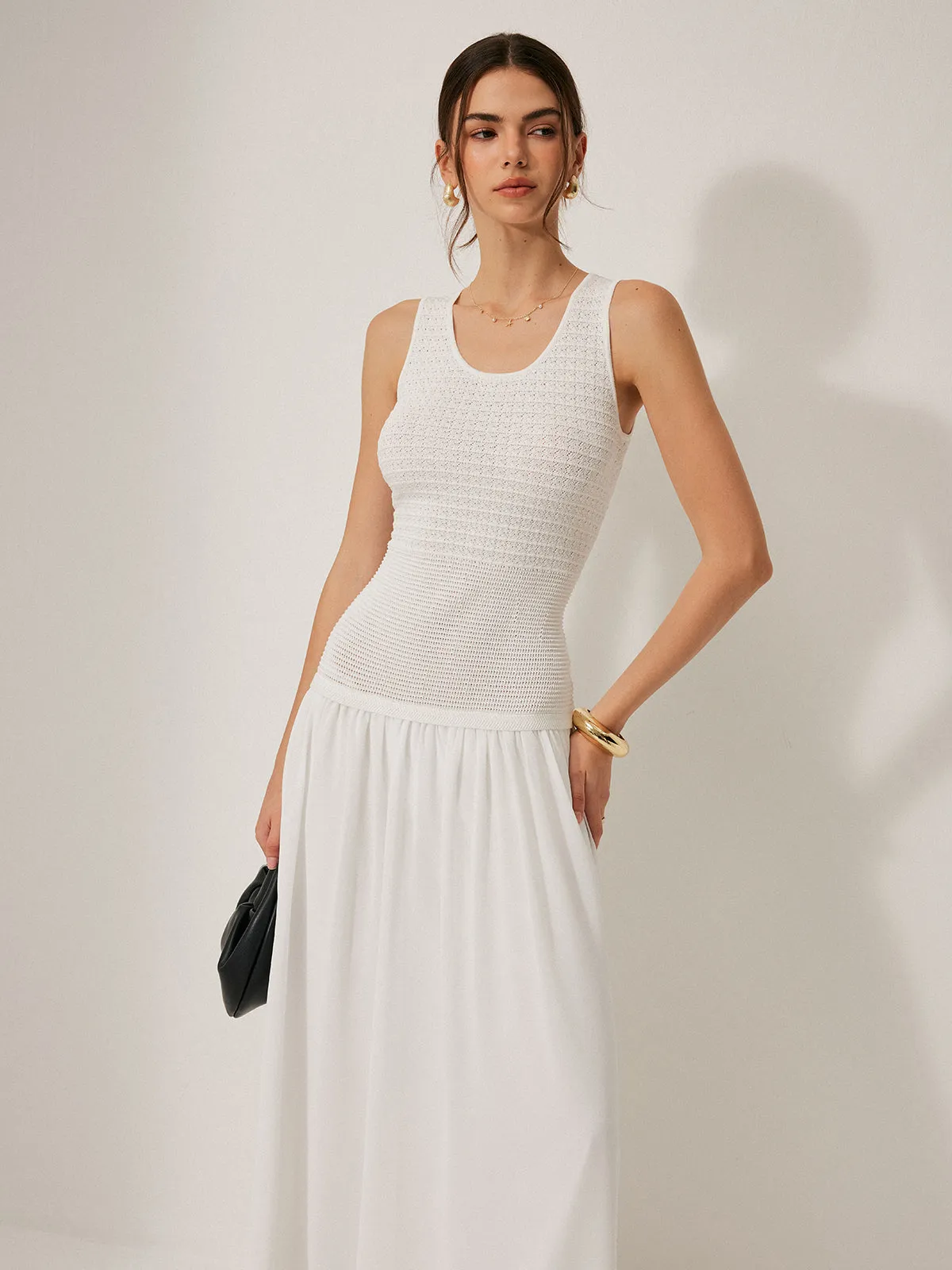Semi-Sheer Knit Sleeveless Dress sold by COMMENSE product image thumbnail 2