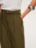 Mid-Waist Belted Straight-Leg Pants sold by COMMENSE