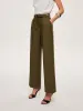 Mid-Waist Belted Straight-Leg Pants sold by COMMENSE