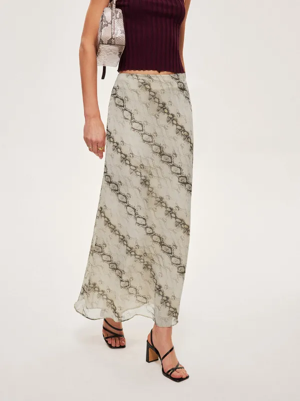 Mid-Waist Print Flowy Skirt sold by COMMENSE