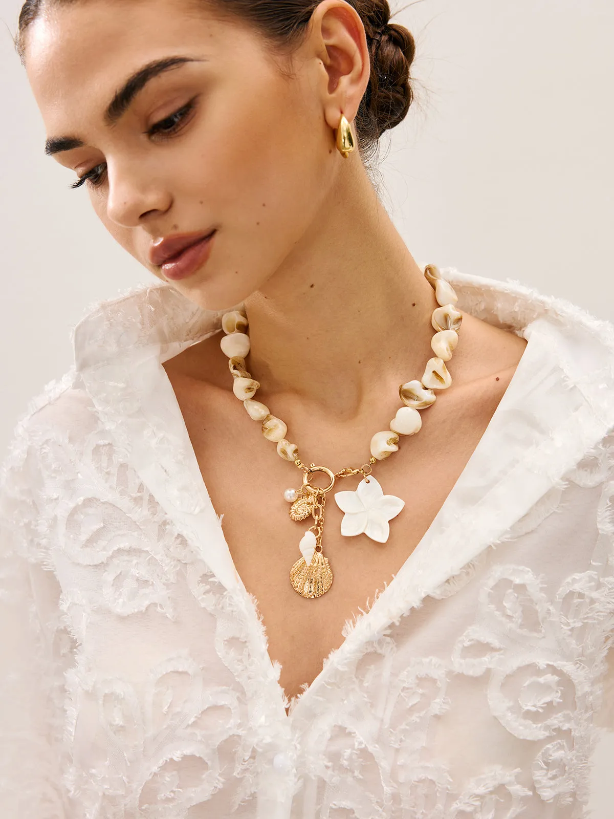 Shell Bead Charm Necklace sold by COMMENSE product image thumbnail 4