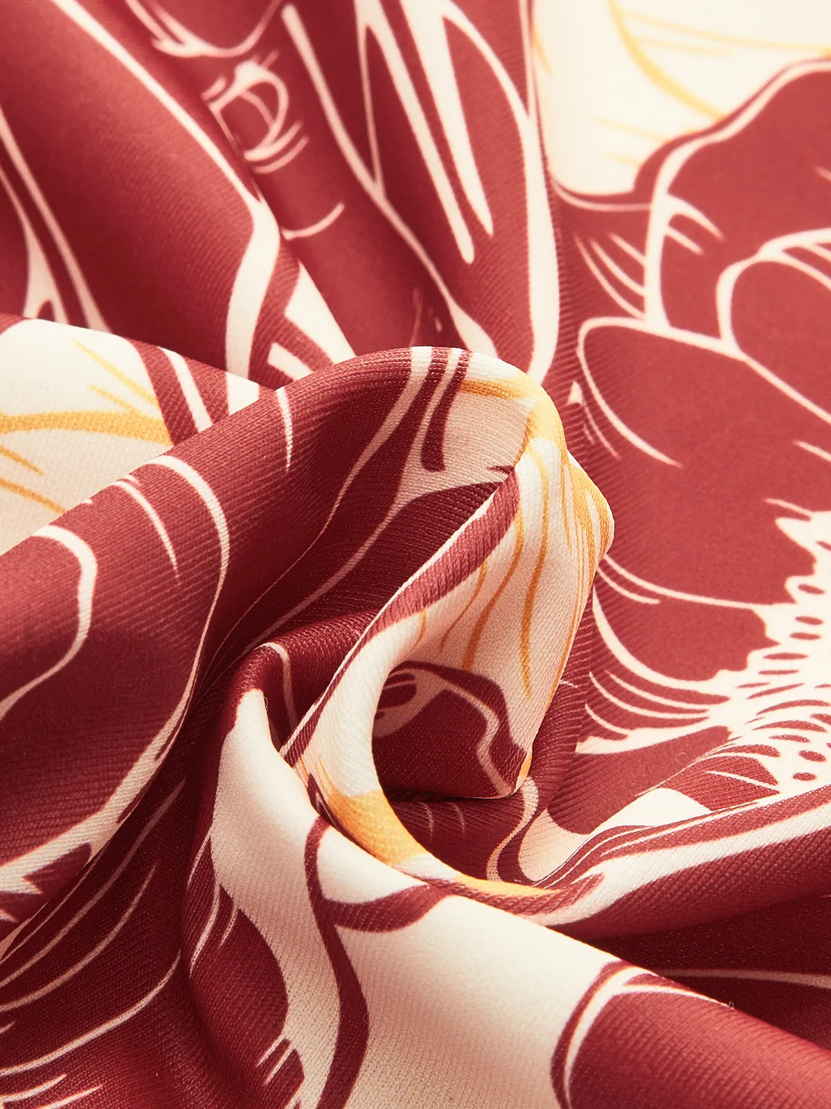 Floral Print Ruched Cut-Out One-Piece Swimsuit sold by COMMENSE product image thumbnail 4