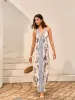Backless Halter Neck Floral Print Dress sold by COMMENSE