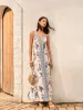 Backless Halter Neck Floral Print Dress sold by COMMENSE