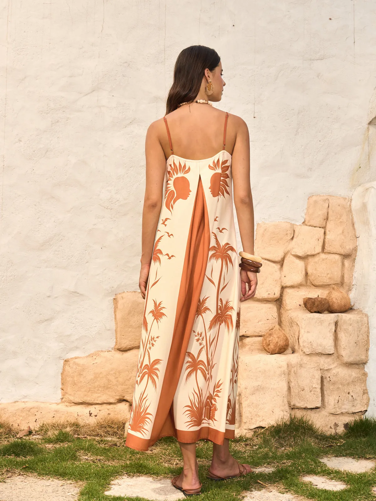 Contrast Panel Boho Print Cami Dress sold by COMMENSE product image thumbnail 5
