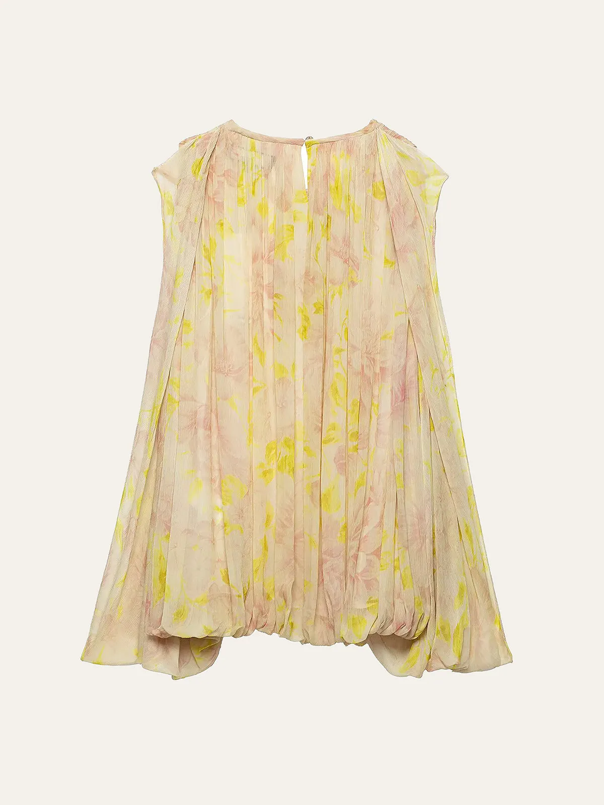 Semi-Sheer Chiffon Floral Drape Sleeve Blouse sold by COMMENSE product image thumbnail 3