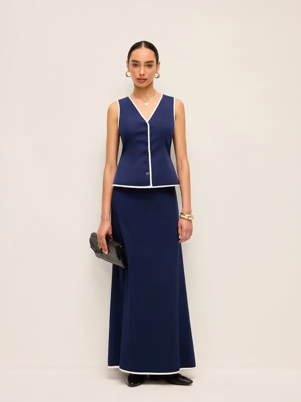 Mid-Waist Flared Skirt sold by COMMENSE