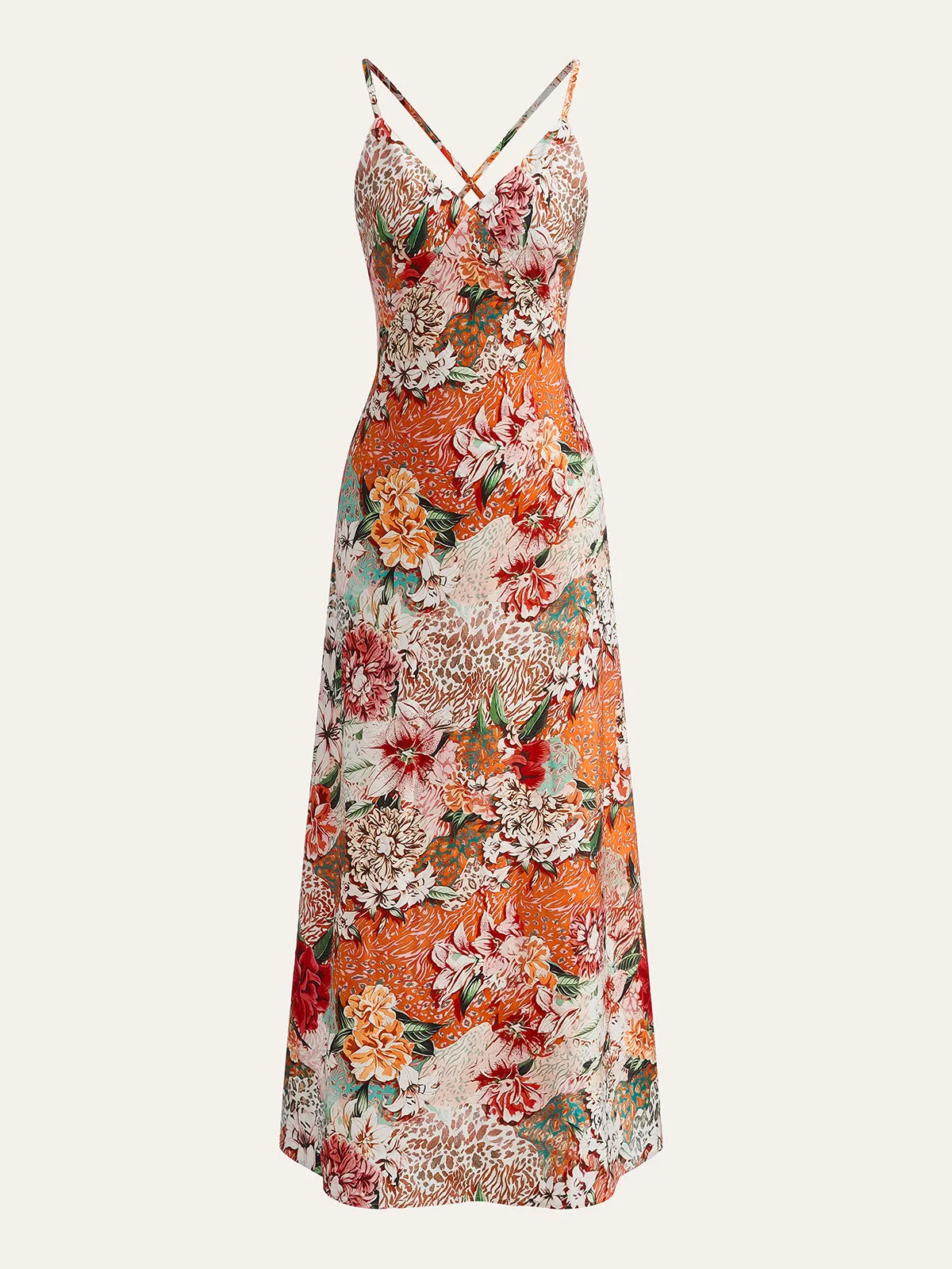 Floral Print Cross-Back Dress sold by COMMENSE product image thumbnail 5