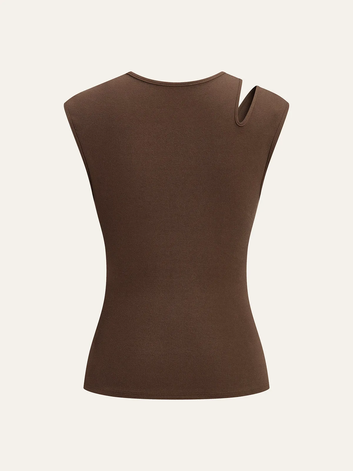 Asymmetrical Ruched Top With Button Detail sold by COMMENSE product image thumbnail 2