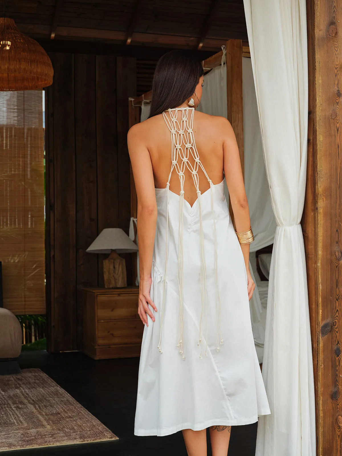 Macrame Back Halter Dress sold by COMMENSE product image thumbnail 5