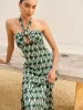 Halter Neck Keyhole Dress sold by COMMENSE