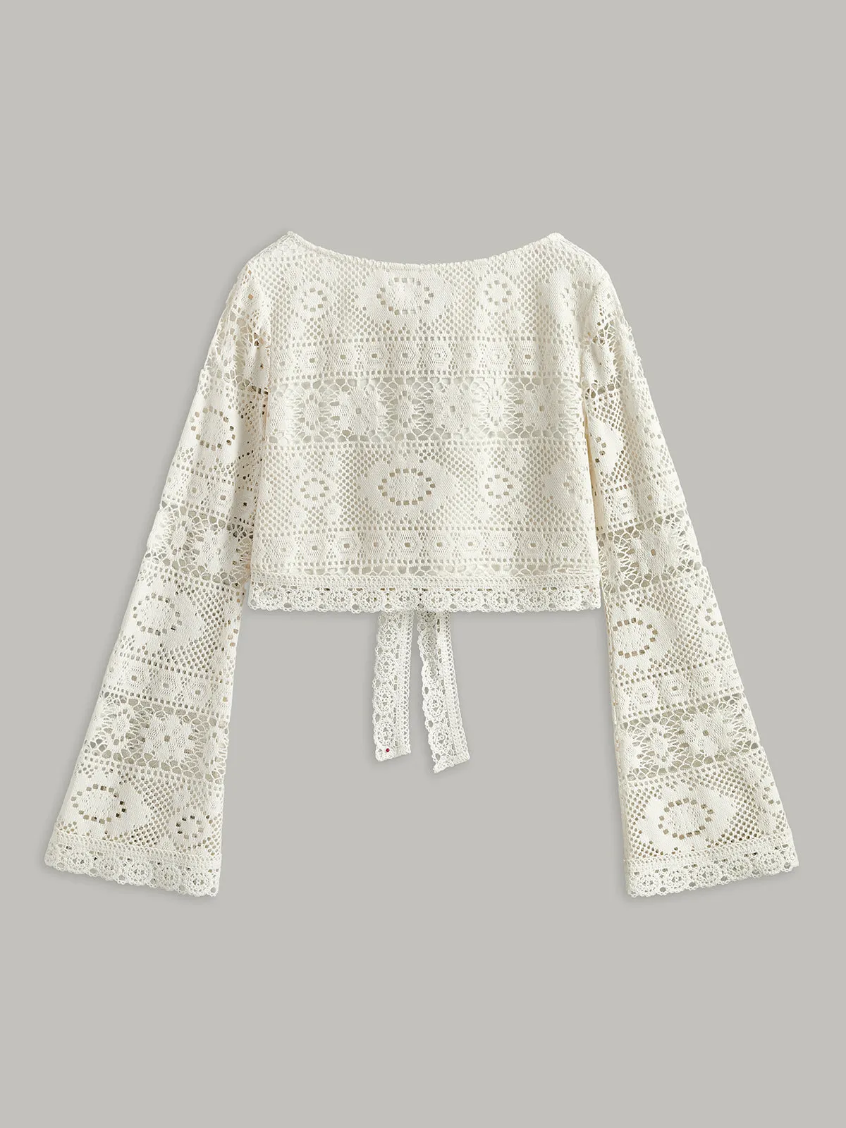 Crochet Tie-Back Semi-Sheer Skirt Set sold by COMMENSE product image thumbnail 2