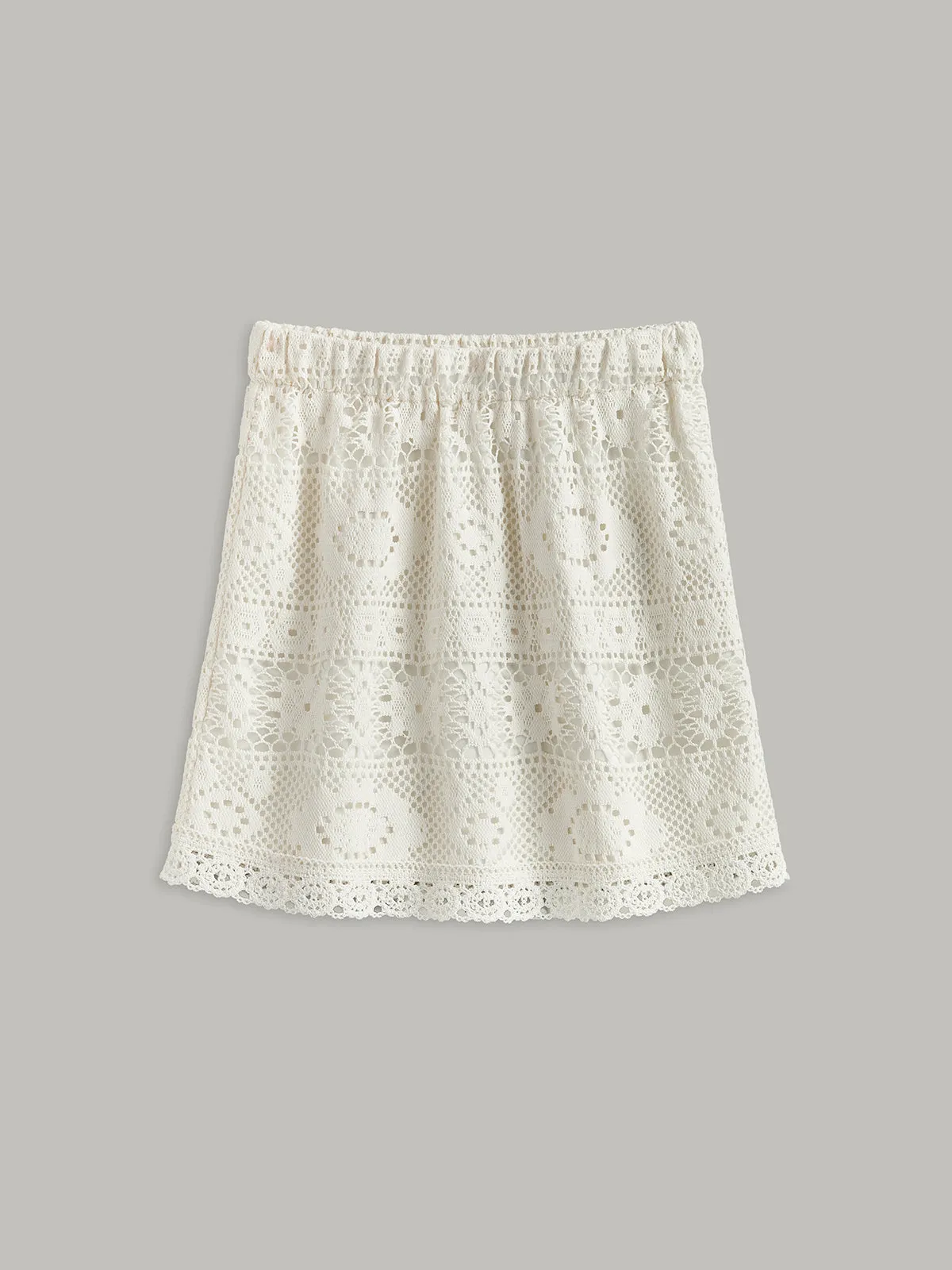 Crochet Tie-Back Semi-Sheer Skirt Set sold by COMMENSE product image thumbnail 4