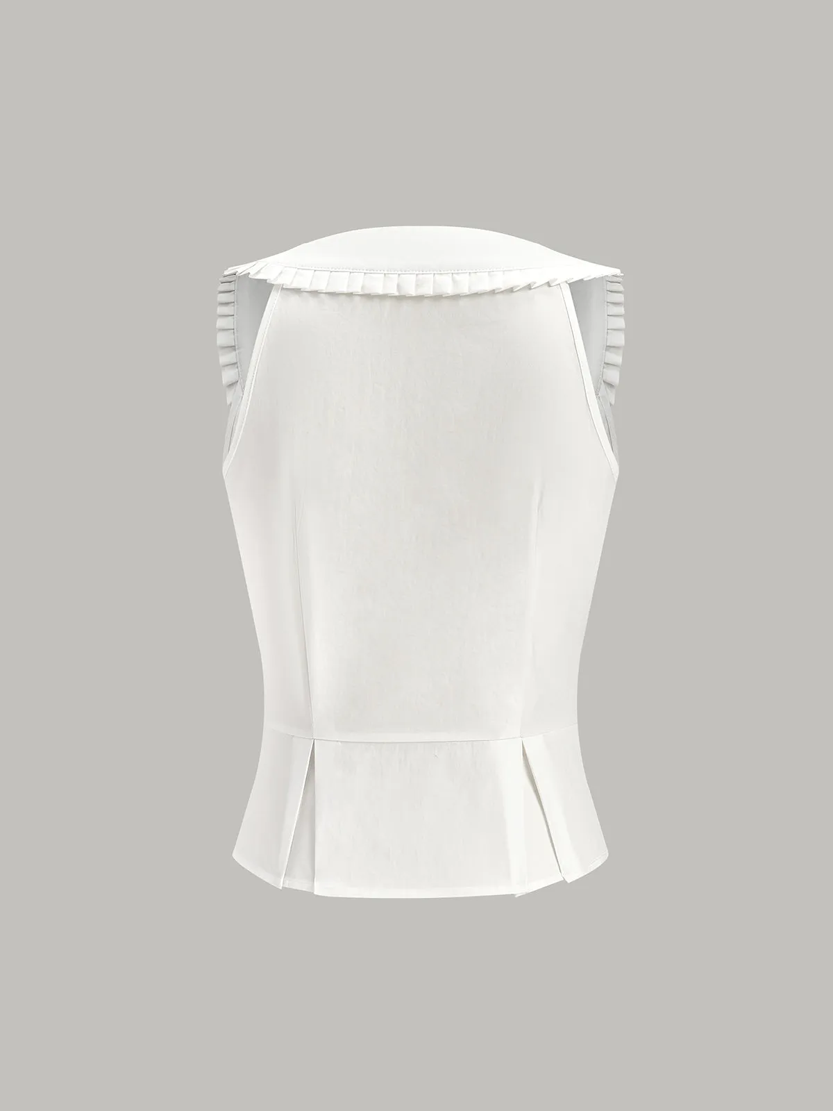 Pleated Square Neck Buttoned Top sold by COMMENSE product image thumbnail 2