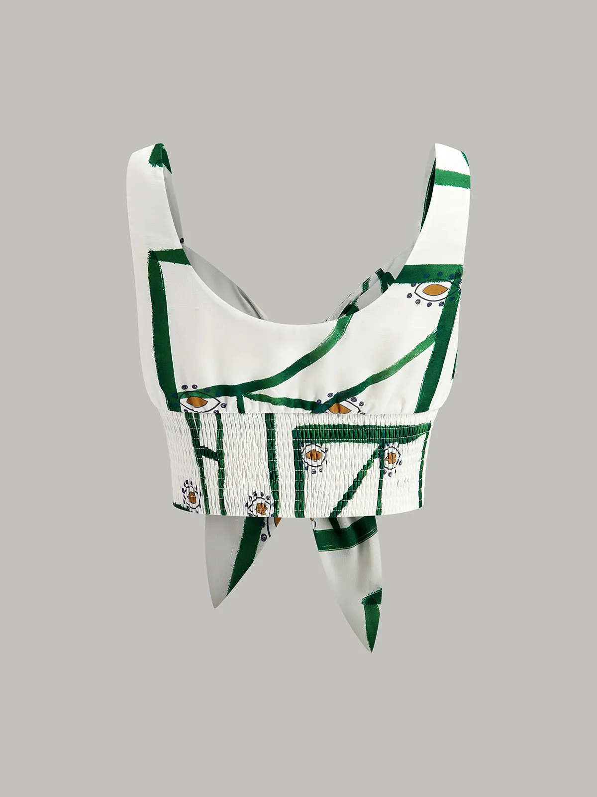 Front Tie Cami Top With Tiered Skirt Set sold by COMMENSE product image thumbnail 3